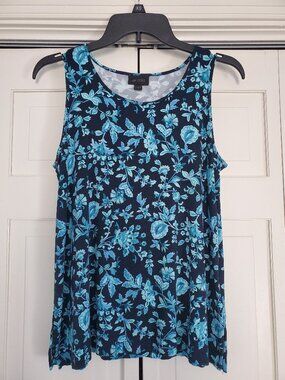 J. Jill Wearever Women's Floral Sleeveless Jersey Tank/Sleeveless Top Size XS